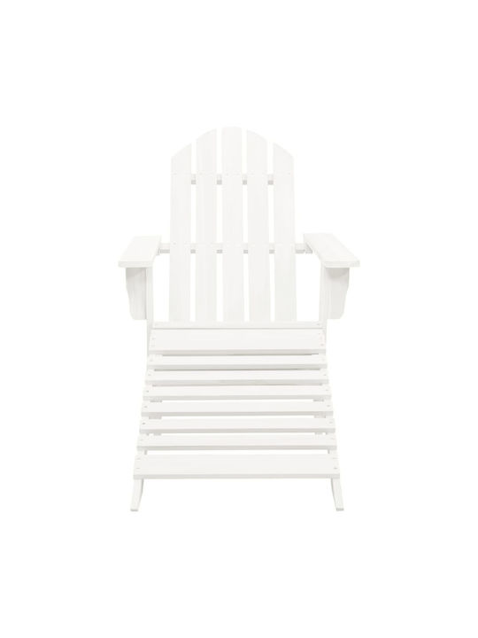 Liegestuhl Hölzernes Adirondack Weiß mit Tisch 2Stück 147.5x69.5x89.5cm.
