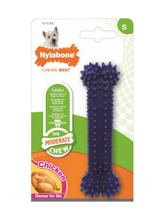 Nylabone Moderate Dental Kauen Kunststoff Hundespielzeug Knochen XSklein Blau