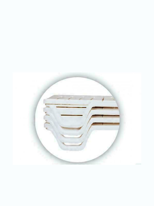 Șezlong Plastic Bahama cu Roți Albă 187x54x30cm.