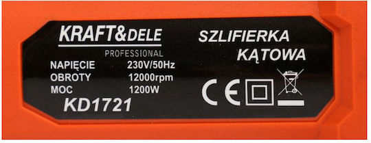 Kraft & Dele KD1721 Τροχός 125mm Ρεύματος 1200W