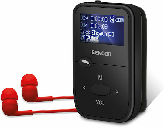 Sencor SFP 4408BK MP3 Player (8GB) with LCD Screen 1.1" Black