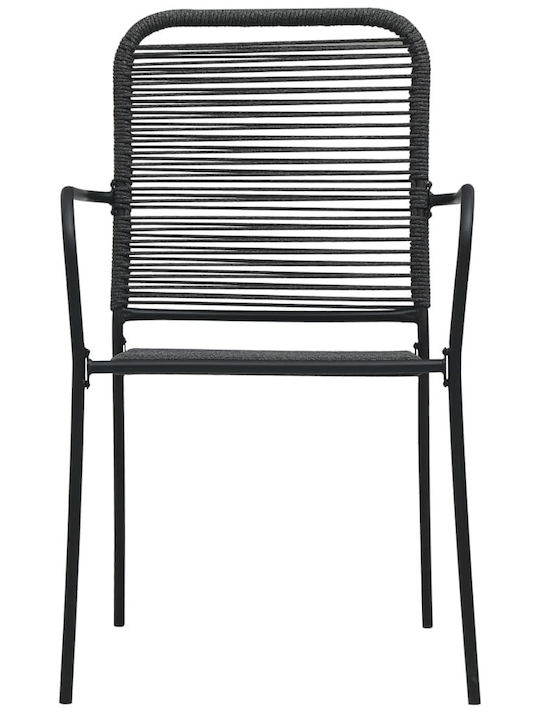 Καρέκλα Εξωτερικού Χώρου Μεταλλική Μαύρο 2τμχ 56x53.5x85.5εκ.