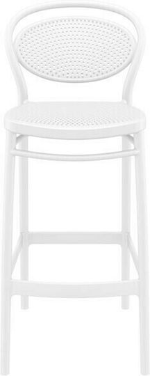 Hocker für Bar Für den Außenbereich aus Polypropylen Marcel 75 White 1Stück 75x45x106cm