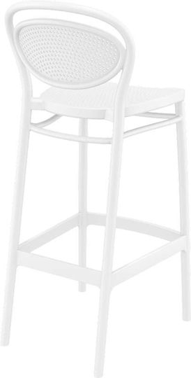 Hocker für Bar Für den Außenbereich aus Polypropylen Marcel 75 White 1Stück 75x45x106cm