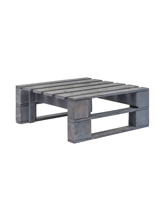 Hölzernes Außenbereich-Hocker Würfel mit Kissen Grau / Blau 60x60x25cm