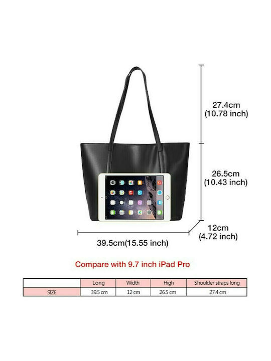 De piele Geantă de damă Shopper De umăr Neagră