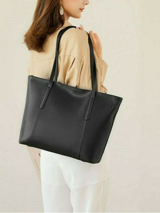 De piele Geantă de damă Shopper De umăr Neagră