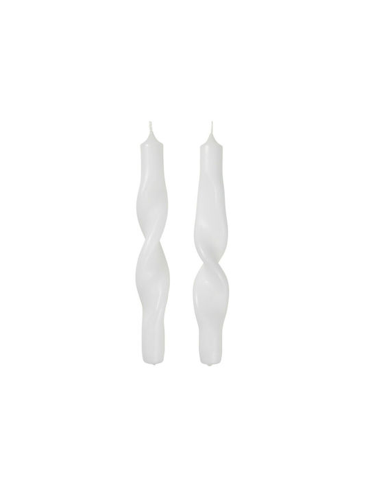 Broste Copenhagen Διακοσμητικό Κερί Twist Κηροπηγίου Λευκό 23εκ. 190gr 2τμχ 40910011