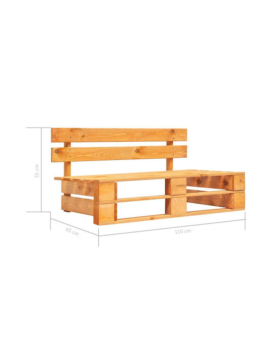 Zweisitziges Sofa Außenbereich aus Paletten mit Kissen 110x65x55cm