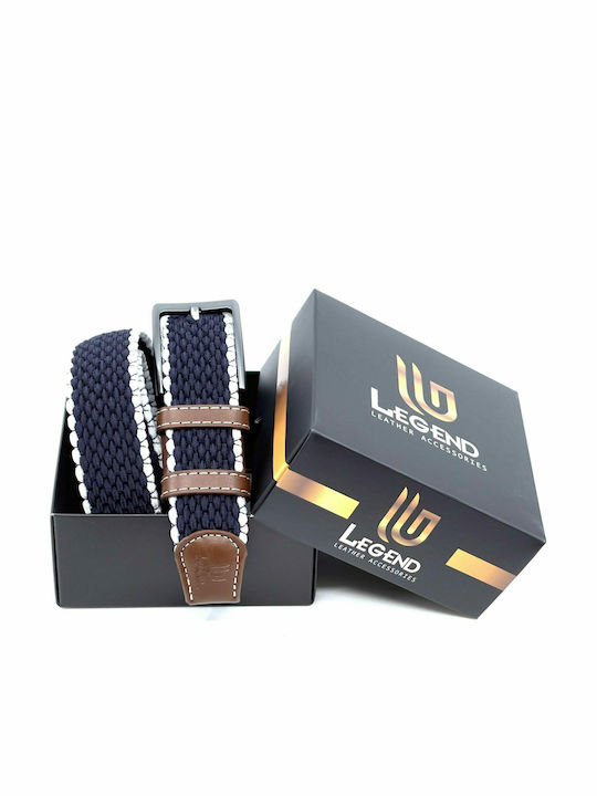 Elastic Men's Belt Knitted Navy Blue