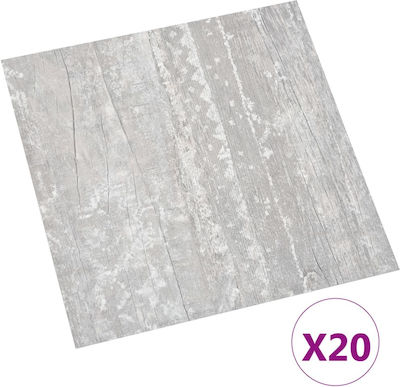 vidaXL Set aus Kunststoffboden PVC mit 20 Streifen L30.5StückxB30.5Stück Gray