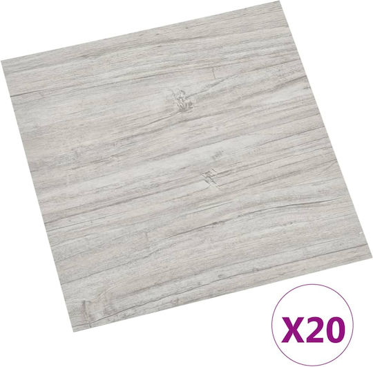 vidaXL Set Plastic Floor PVC with 20 Strips L30.5pcsxW30.5pcs Gray