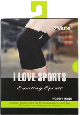 Mute I Love Sports 9004 Knieband Einstellbar mit Polstern in Schwarz Farbe