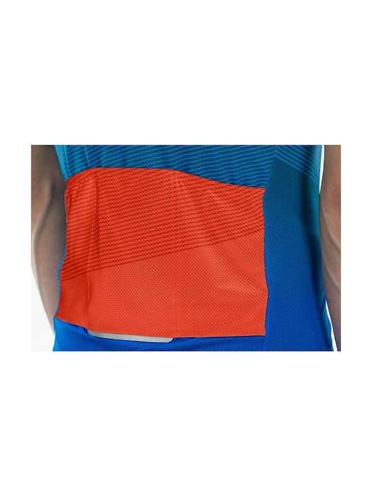 CUBE Teamline Bărbați Mâneci scurte Tricou de ciclism Albastru