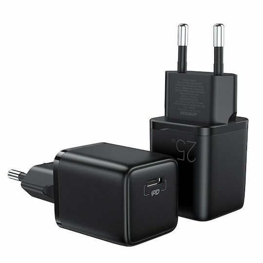 Joyroom Φορτιστής με Θύρα USB-C και Καλώδιο USB-C 25W Power Delivery Μαύρος (L-P251)