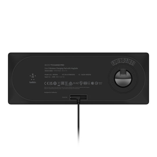 Belkin Φορτιστής Magsafe 15W Μαύρος (3in1 ChargePad WIZ016VFBK)