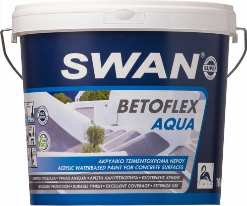 Swan Betoflex Aqua Τσιμεντόχρωμα Ακρυλικό Λευκό 10lt