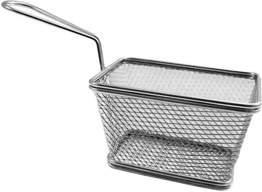 Dianomiki Deep Fry Basket Serving Basket Metallic with Dimensions 12.5x10x8cm 6pcs