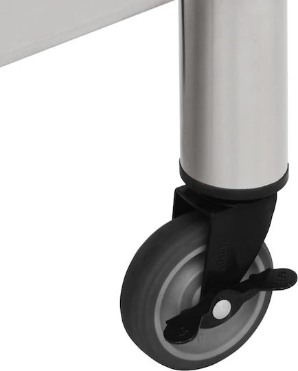 vidaXL Ανοξείδωτο Τραπέζι Μ80xΒ60xΥ85cm