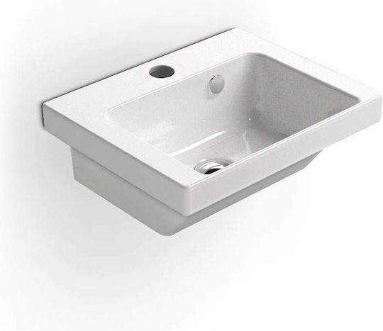GSI Norm Wall-Mounted Drop-In Porcelain Bathroom Sink 42x34x14.6cm White