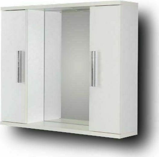 Drop 6KDO070WH Καθρέπτης LED από MDF με Ράφι & Ντουλάπι 70x54см Бял