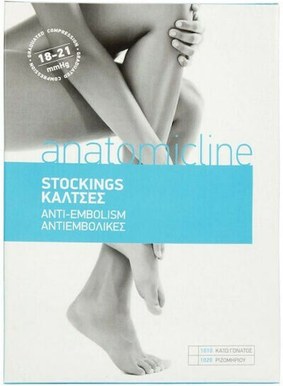 Anatomic Line Anti-embolism below knee class 1 17-22 mm Hg Graduated Compression Calf High Socks 17-22 mmHg White