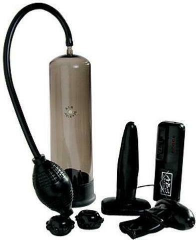Seven Creations Male Mens Kit Multiple Sensation Пенис помпа с вибрация Черен