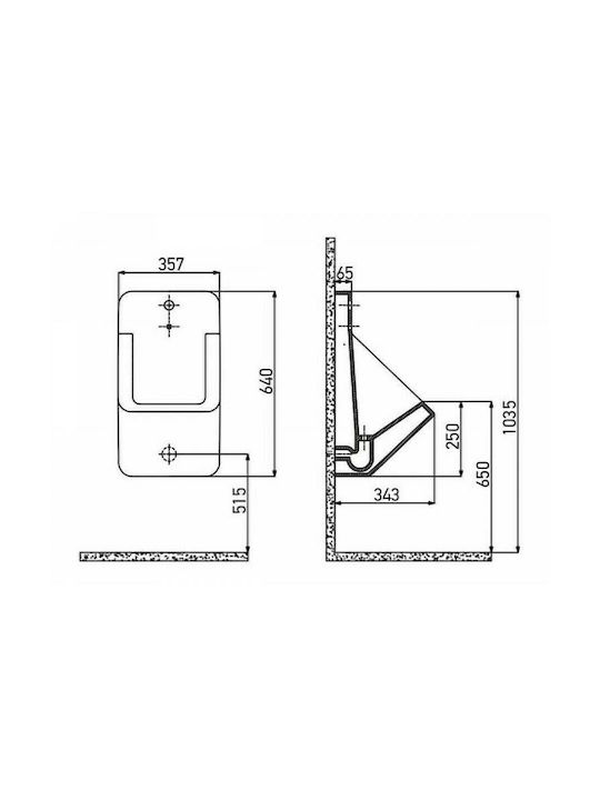 Creavit TP640 Urinal Alb Creavit TP640 Urinal Alb