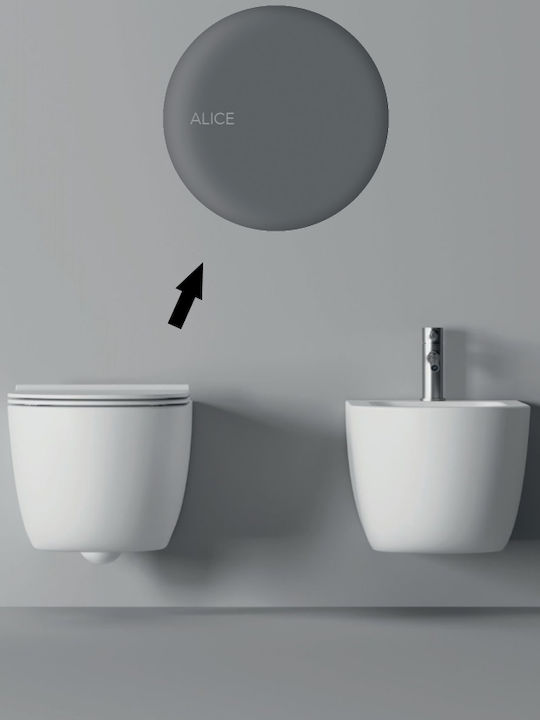 Alice Ceramica Unica 55 Λεκάνη Κρεμαστή με Κάλυμμα Soft Close Anthracite Alice Ceramica Unica 55 Λεκάνη Κρεμαστή με Κάλυμμα Soft Close Anthracite
