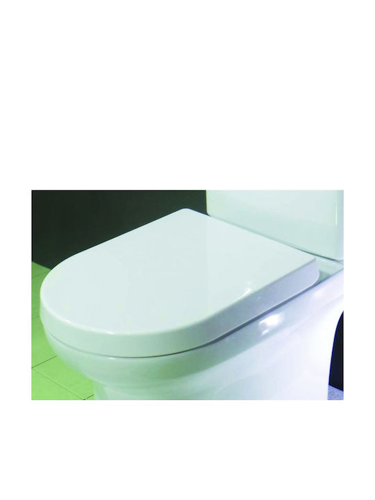 Huida Fontana Floor-Standing Toilet with Floor Trap and Flush that Includes Soft Close Cover White