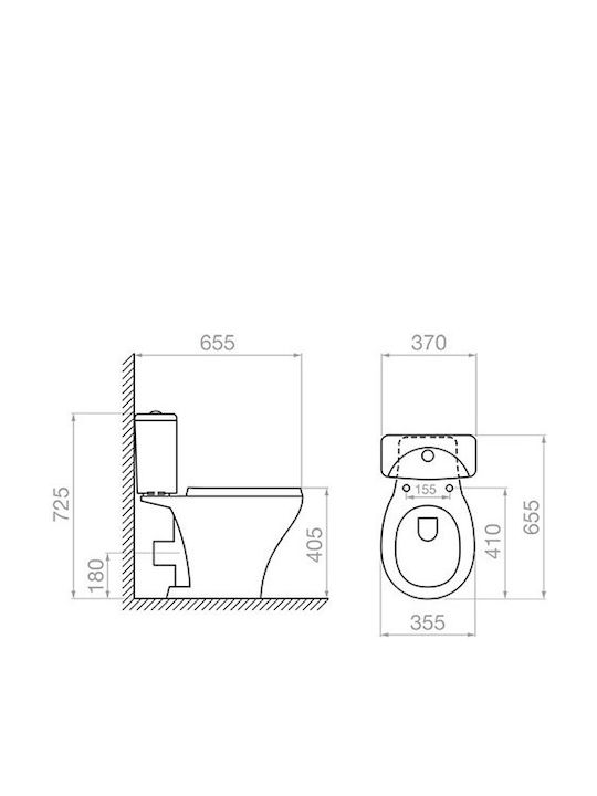 Pyramis Karystos ΙΙ Floor-Standing Toilet Rimless with Cover Soft Close White