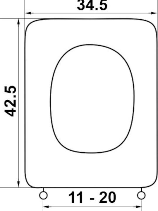 Elvit Conca Καπάκι Λεκάνης Πλαστικό 42.5x34.5cm Λευκό
