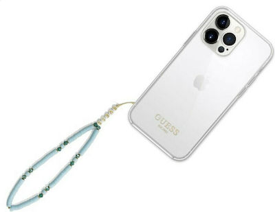 Guess Phone Strap Heishi Beads Wrist Strap for Mobile Blue