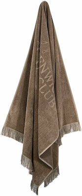 Greenwich Polo Club Beach Towel Pareo Brown with Fringes 170x70cm.