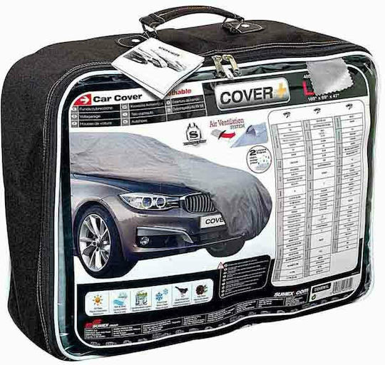 Car+ Covers for Car with Carrying Bag 480x175x120cm Waterproof Large Secured with Straps
