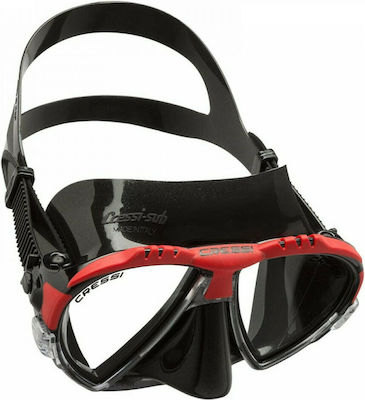 CressiSub Silicone Diving Mask Matrix Μαύρη/Κόκκινη Black