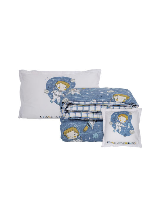 Das Home Set Kids Quilt Single with 2 Pillowcases Blue 160x240cm