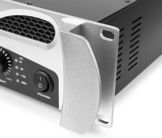 Vonyx VPA600 Leistungsverstärker PA-Verstärker 2 Kanäle 300W/4Ω mit Kühlungssystem und USB/Bluetooth-Anschlüssen in Schwarz Farbe