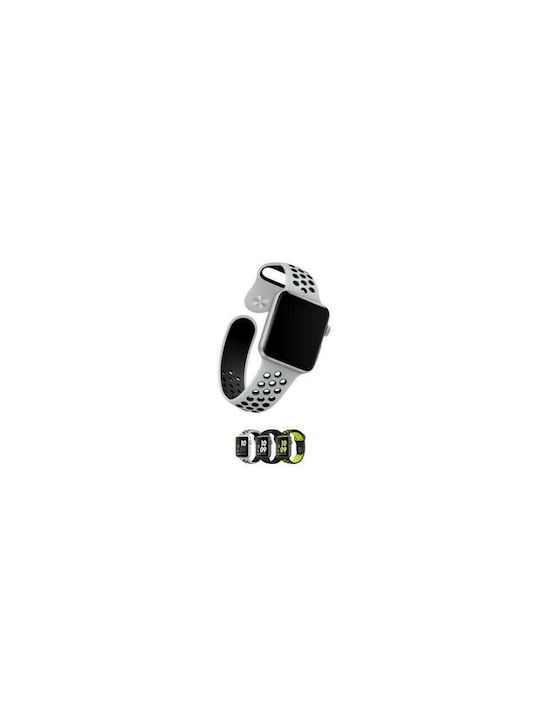 Devia Deluxe Sport2 Curea Silicon cu Pin Alb (Apple Watch 42/44/45mm - Ceas Apple 42/44/45mm) DVSB-325021