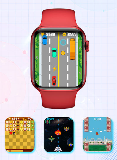 HW22 44mm Smartwatch με Παλμογράφο (Κόκκινο)
