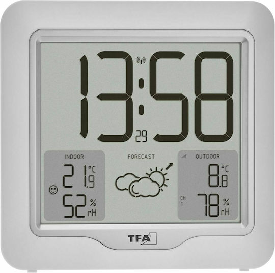 TFA Metro Plus Wireless Digital Weather Station Tabletop Gray