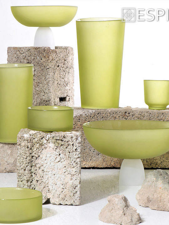 Espiel Caprice Διακοσμητικό Μπωλ Γυάλινο Lime 15x15cm