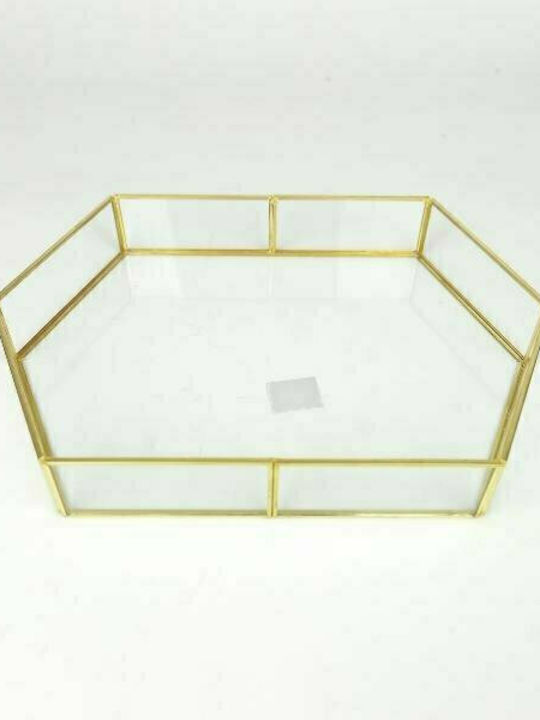 JK Home Decoration Декоративен Таван Стъкло Кръгъл с огледало 31x5x5см 1бр
