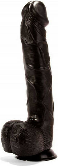 X-Men Paddy's Cock Glass Dildo with Balls and Suction Cup Black 36cm