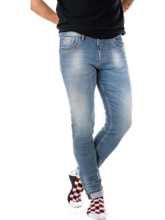 Men's Jeans Pants Elastic with Slim Fit Midl Blue