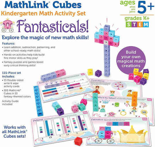 Learning Resources MathLink Cubes Early Maths Fantasticals STEM Εκπαιδευτικό Παιχνίδι Γνώσεων για 5+ Ετών