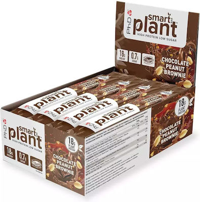 PhD Smart Plant Batoane cu 18gr Proteină & Aromă Brownie cu arahide și ciocolată 12x64gr