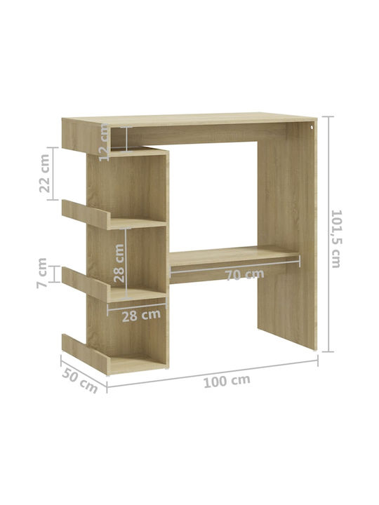 Table Bar Wooden Sonoma 100x50x101.5cm
