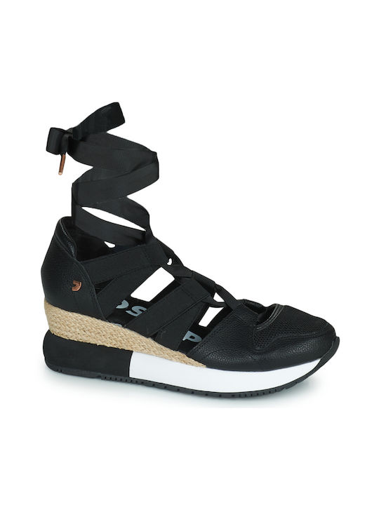 Lizarda Women's Fabric Platform Shoes Black