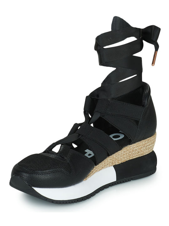 Lizarda Women's Fabric Platform Shoes Black